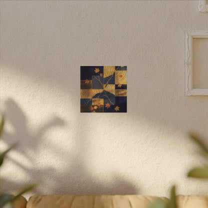 Autumn Water Ripple Crackle Gold Canvas Art | Artful Decor