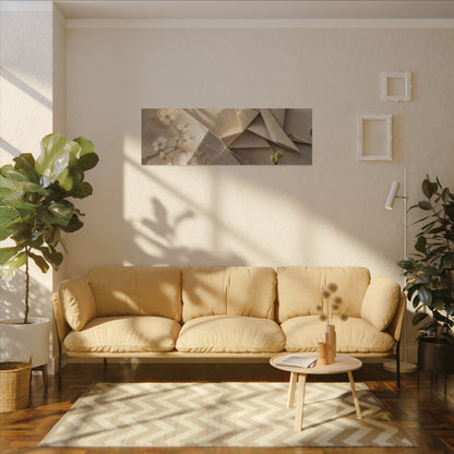 Golden Hour Paper Fold Canvas Art - Japandi Fukinsei