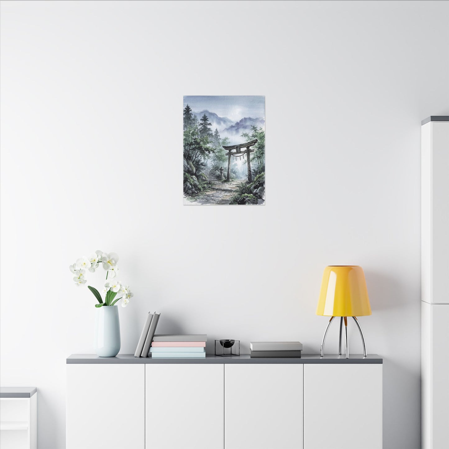 Moonlight Torii Gate Canvas Art - Zen Fukinsei