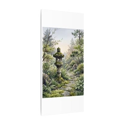 Neutral Stone Lantern Canvas Art - Watercolor Japandi