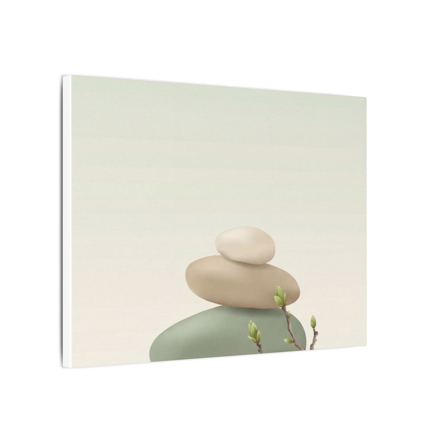 Dawn River Stones Canvas Art - Japandi Fukinsei