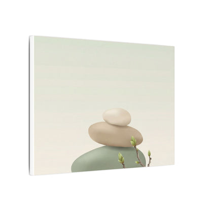 Dawn River Stones Canvas Art - Japandi Fukinsei