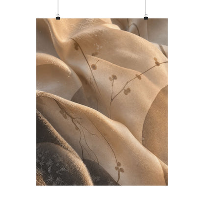 Silk Drape Winter Wall Art Print | Japandi Cozy Design