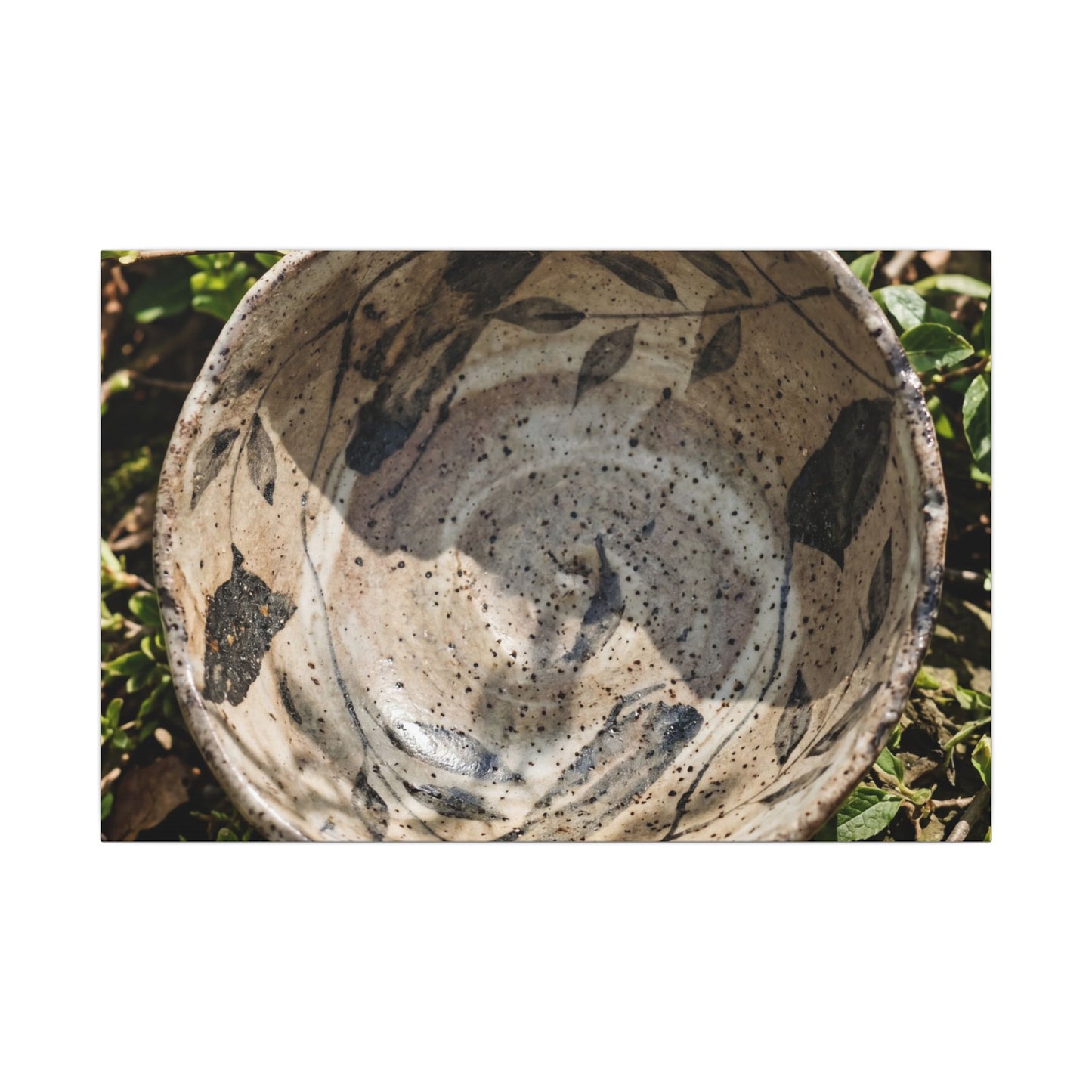 Elegant Ceramic Bowl Canvas Art - Japanese Pattern Japandi