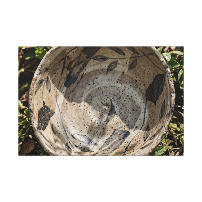 Elegant Ceramic Bowl Canvas Art - Japanese Pattern Japandi