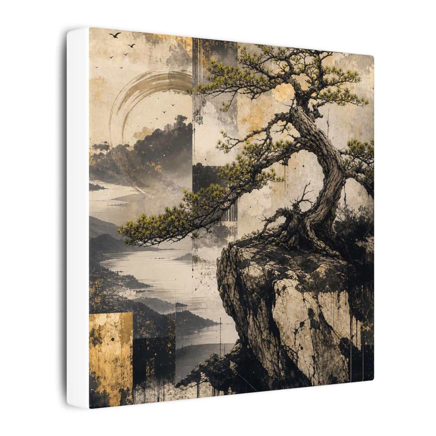 Golden Hour Pine Tree Canvas Art - Japandi Datsuzoku