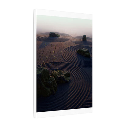 Spring Rock Garden Shadow Zen Canvas Art | Luxurious Decor