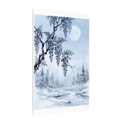 Seijaku Wisteria Canvas Art - Zen Sumi E
