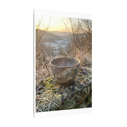 Golden Hour Ceramic Bowl Canvas Art - Japandi Shibui