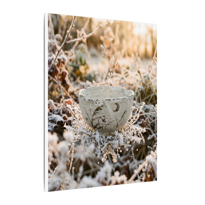 Japandi Ceramic Bowl in Golden Hour | Japanese Pattern Canvas Art
