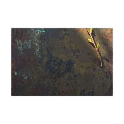 Golden Hour Rust Patina Canvas Art - Dark Japandi Ma
