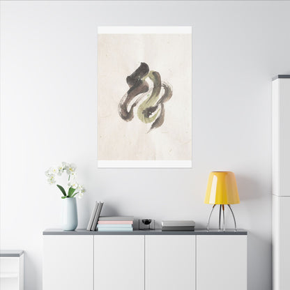 Ink Brushstroke Canvas Art | Spring Japandi Japanese Pattern Art