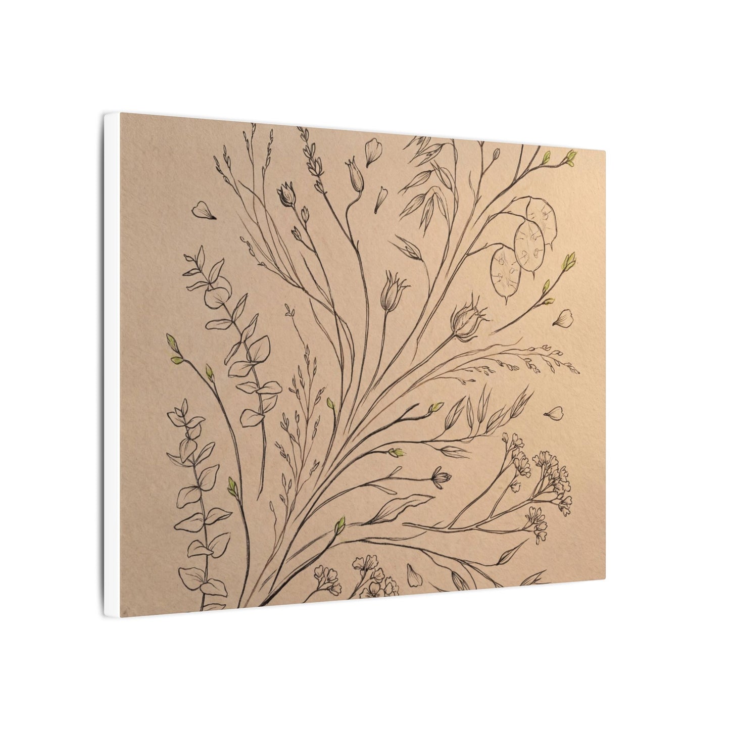 Dried Flowers Canvas Art | Spring Japandi Minimal Line Art