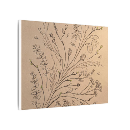 Dried Flowers Canvas Art | Spring Japandi Minimal Line Art