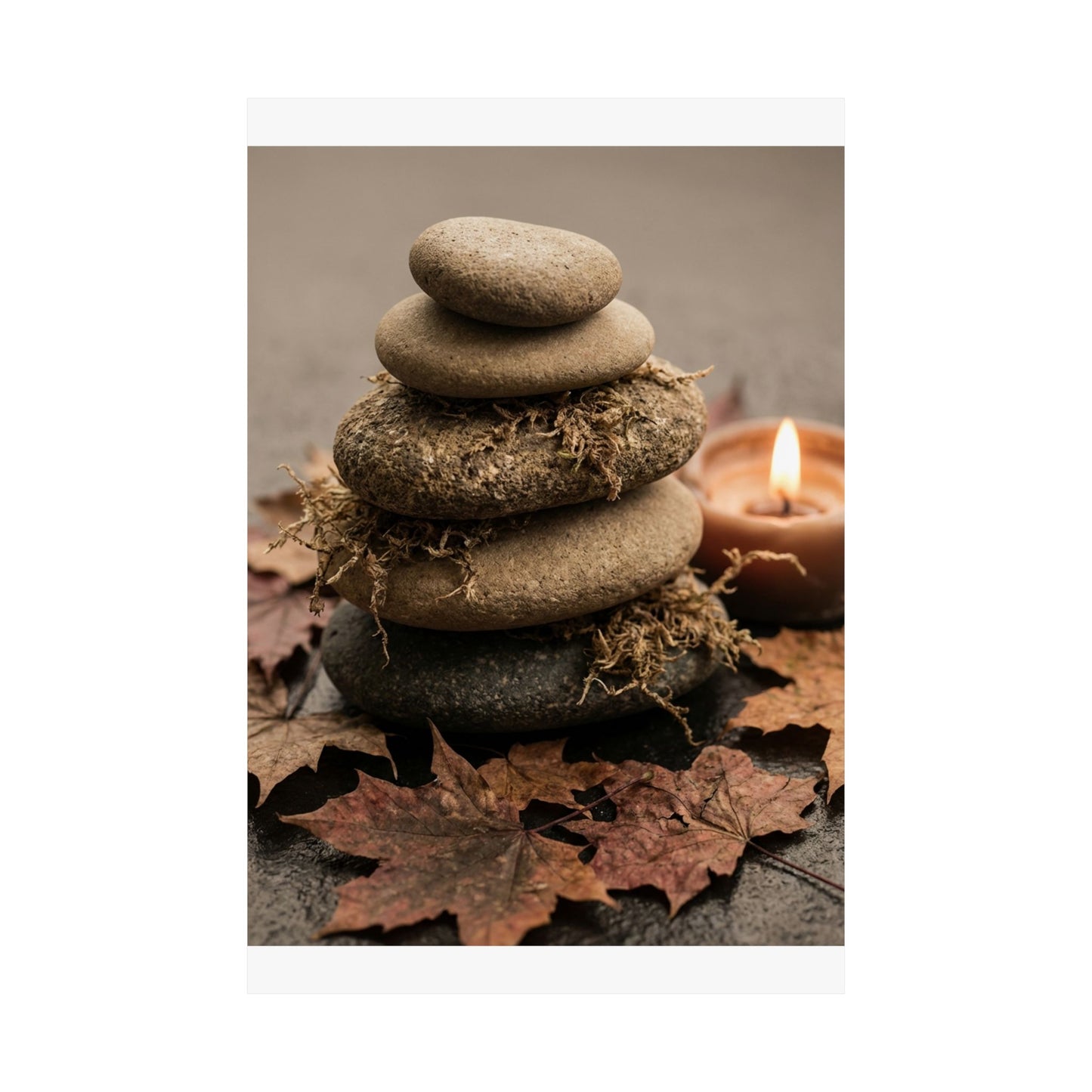 River Stones Texture Wall Art Print | Elegant Japandi Art