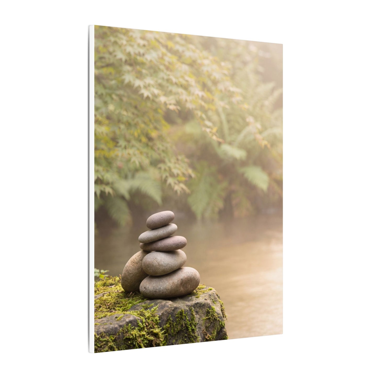 Cozy River Stones Canvas Art - Japanese Pattern Japandi
