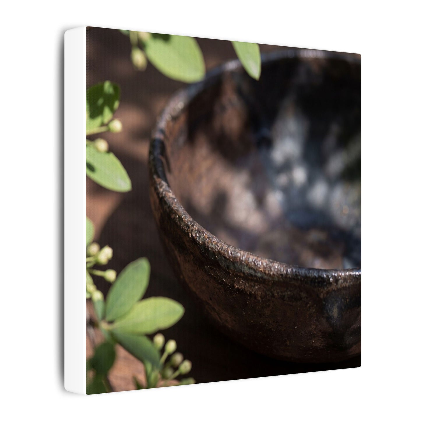 Ceramic Bowl Shadow Zen Canvas Art | Moody Dark Japandi Art