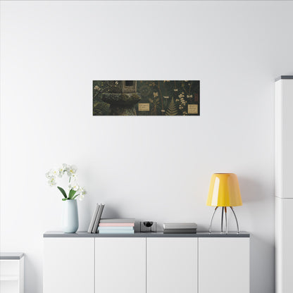 Spring Stone Lantern Herbarium Canvas Art | Nostalgic Decor
