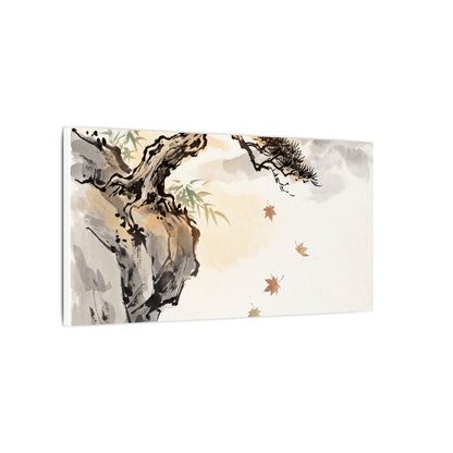 Peaceful Pine Tree Canvas Art - Sumi E Zen