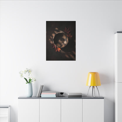 Ceramic Bowl Canvas Art | Autumn Dark Japandi Dark Texture Art