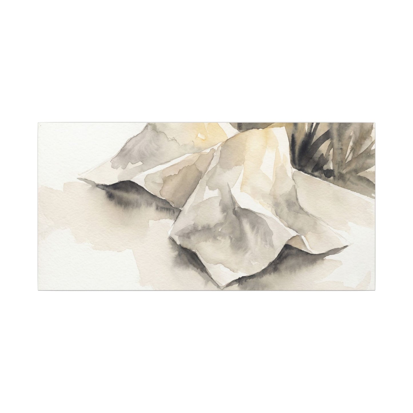 Paper Fold Watercolor Canvas Art | Warm Japandi Art