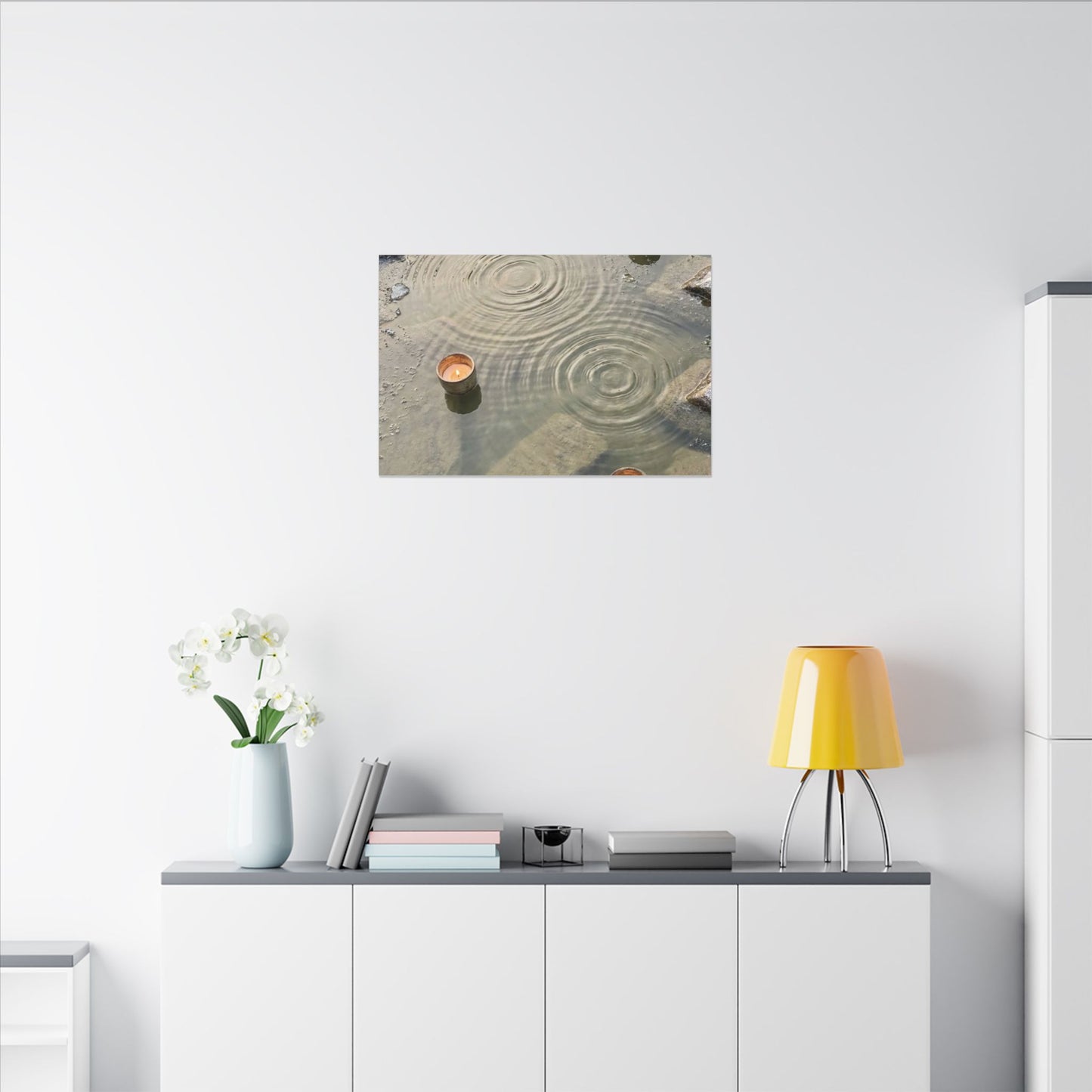 Water Ripple Canvas Art | Winter Japandi Japanese Pattern Art