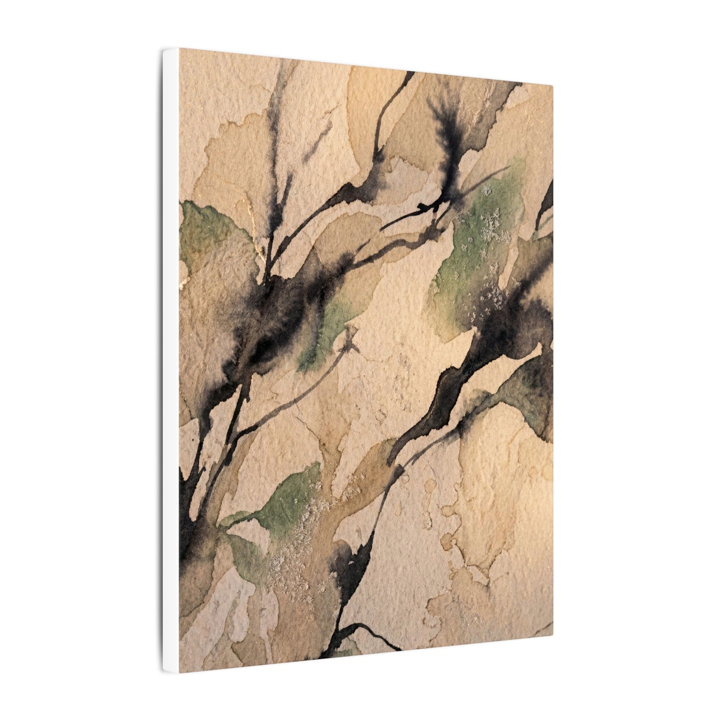 Japandi Shadow Play in Golden Hour | Watercolor Canvas Art