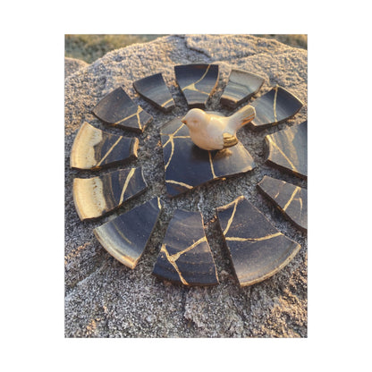 Golden Hour Broken Pottery Canvas Art - Kintsugi Datsuzoku
