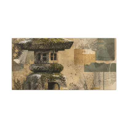 Elegant Stone Lantern Canvas Art - Texture Japandi