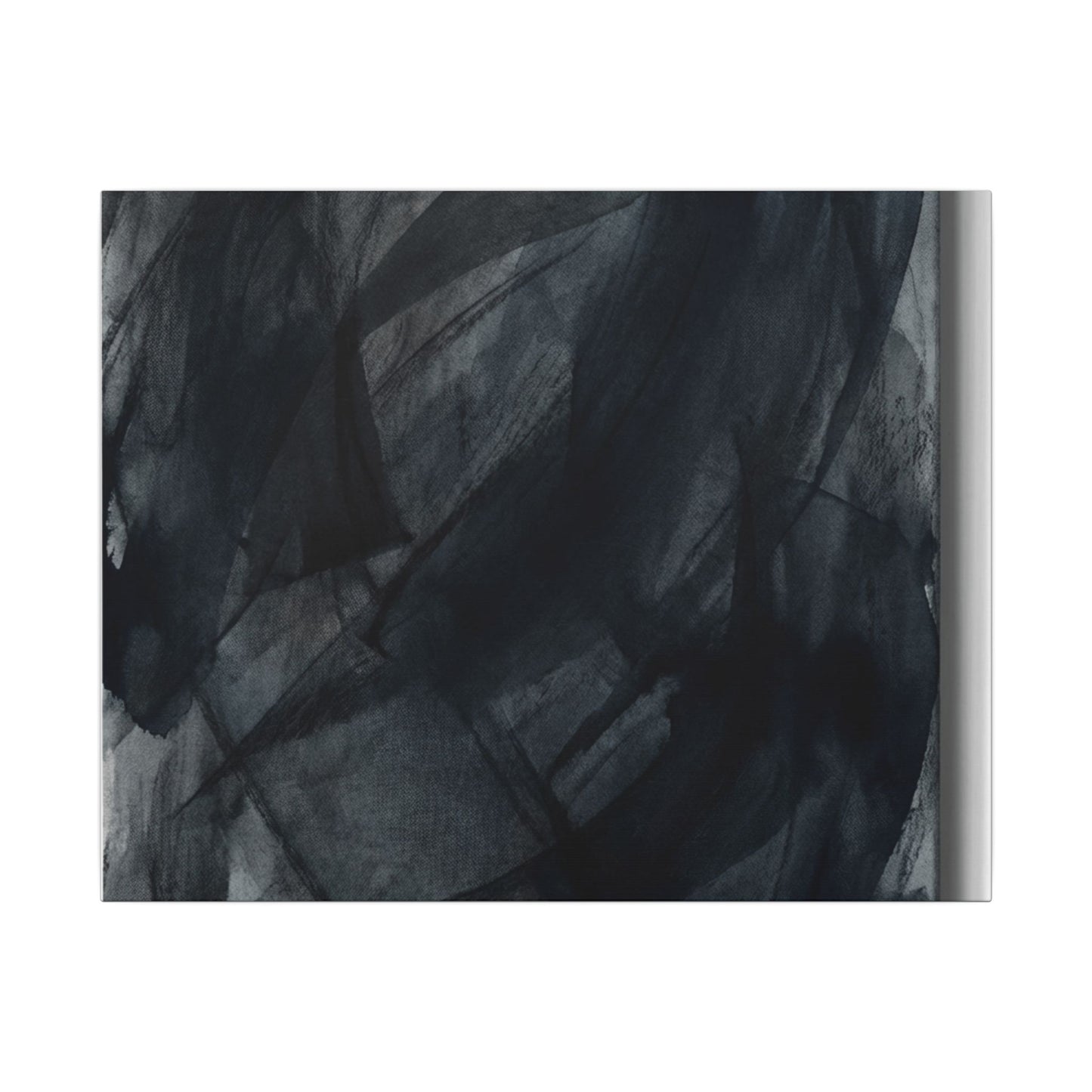 Deep Tones Dark Japandi Charcoal Canvas Art | Deep Tones Charcoal Ink Art Print