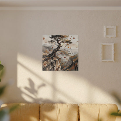 Autumn Pine Tree Watercolor Canvas Art | Warm Decor