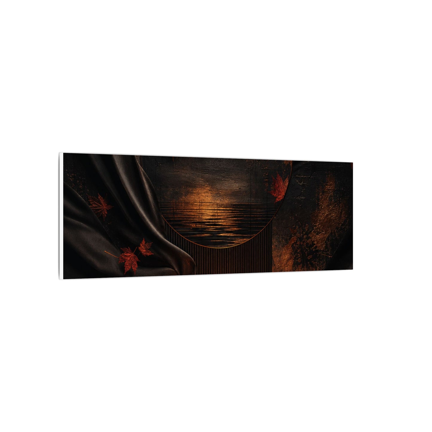 Silk Drape Autumn Canvas Art | Dark Japandi Moody Design
