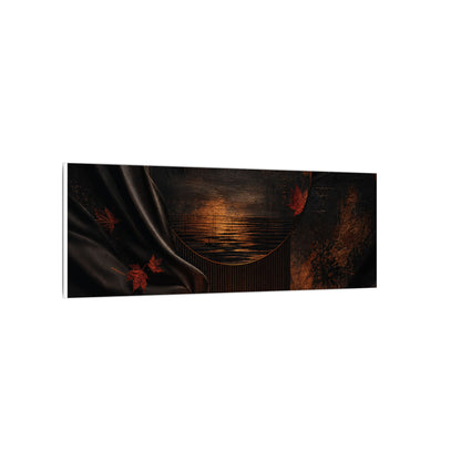 Silk Drape Autumn Canvas Art | Dark Japandi Moody Design