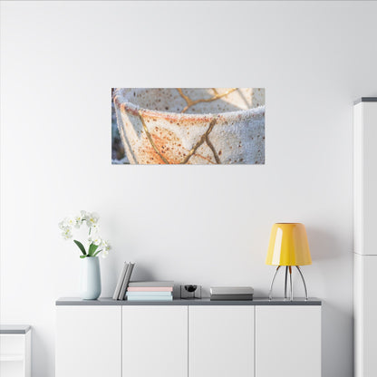 Resilient Ceramic Bowl Canvas Art - Gold Vein Kintsugi