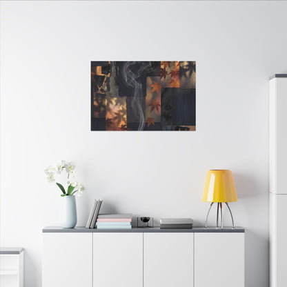 Autumn Incense Smoke Dark Texture Canvas Art | Sophisticated Decor