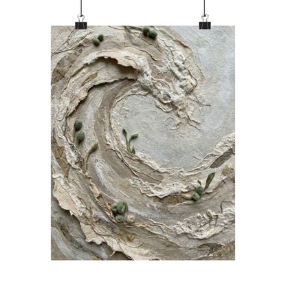 Ocean Wave Spring Wall Art Print | Japandi Earthy Design