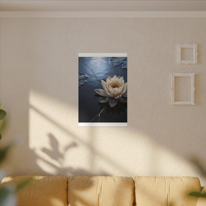 Beautiful Lotus Flower Canvas Art - Gold Vein Kintsugi