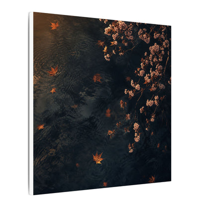 Golden Hour Cherry Blossom Canvas Art - Dark Japandi Kanso