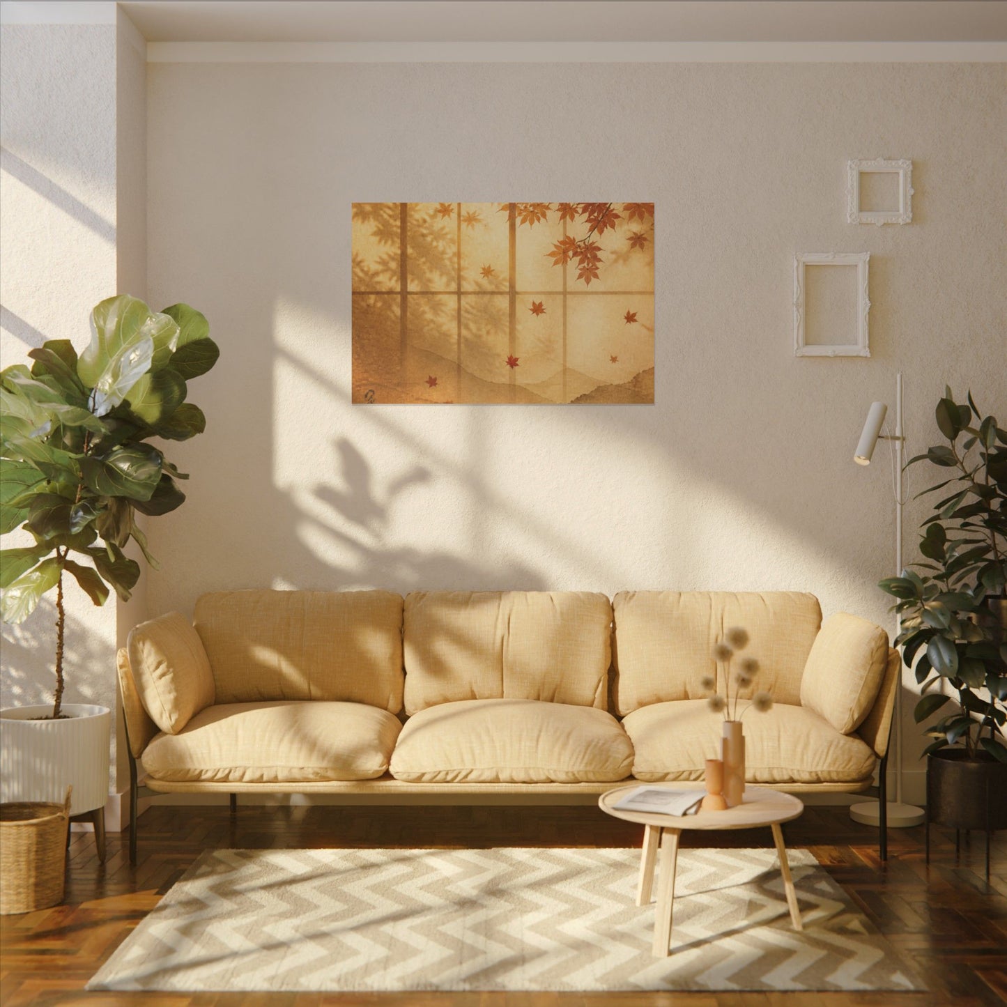 Shoji Screen Texture Canvas Art | Earthy Japandi Art