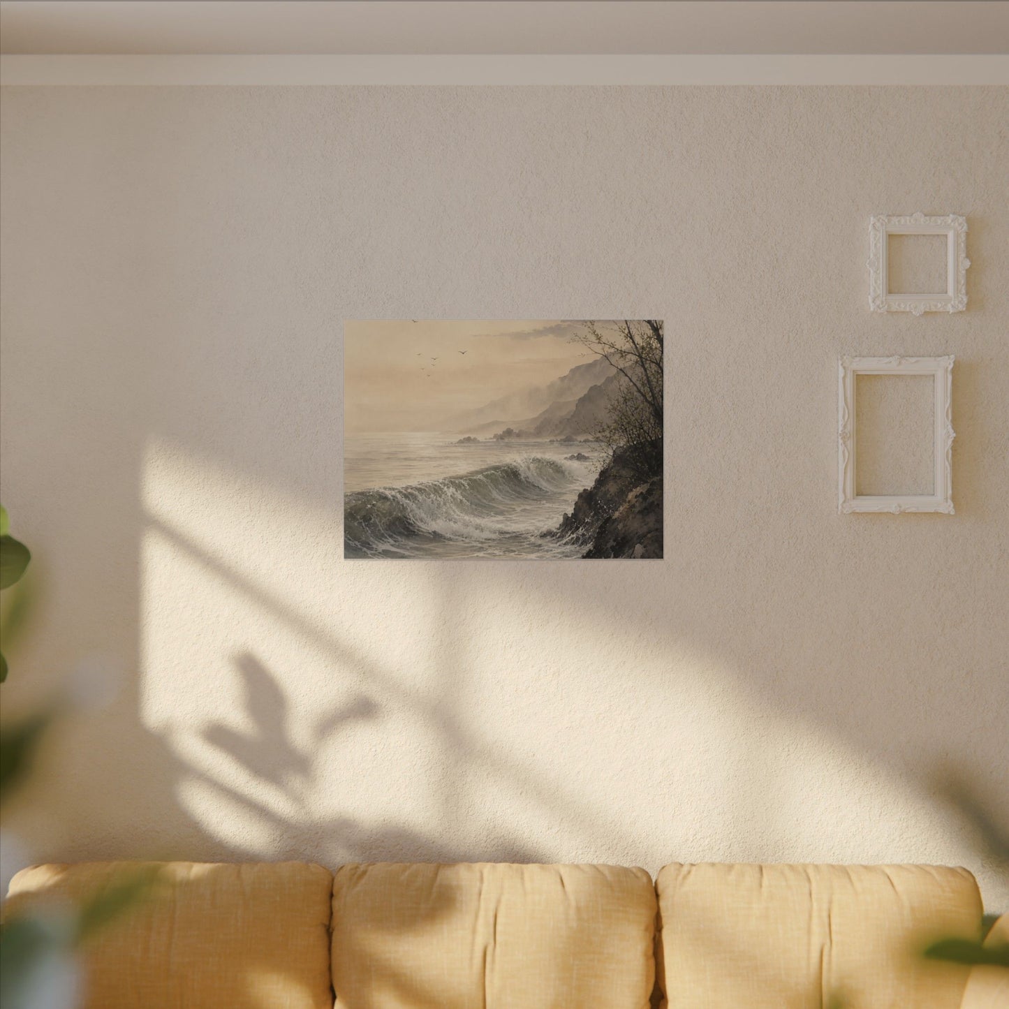 Ocean Wave Spring Canvas Art | Japandi Elegant Design