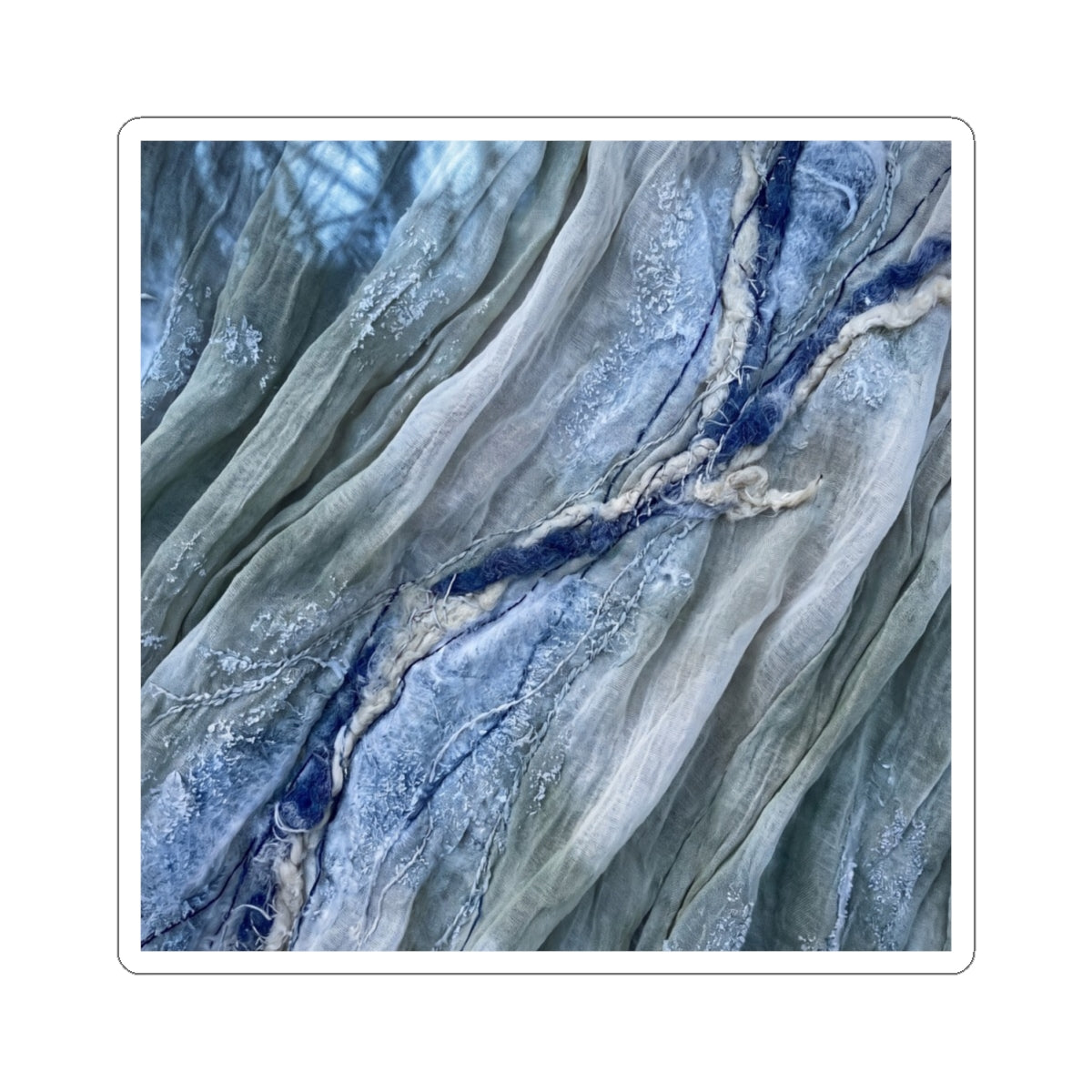 Mono No Aware Silk Drape Sticker - Japandi Texture Art Print