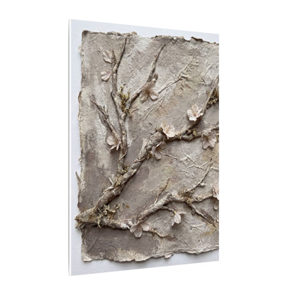 Summer Cherry Blossom Texture Canvas Art | Earthy Decor