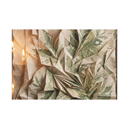 Japandi Paper Fold in Candlelight | Texture Canvas Art