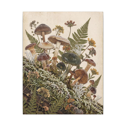 Winter Wild Mushrooms Herbarium Canvas Art | Enchanting Decor