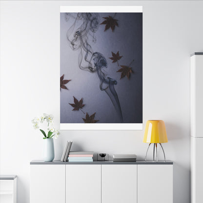 Dark Japandi Incense Smoke in Dawn | Moody Minimal Canvas Art