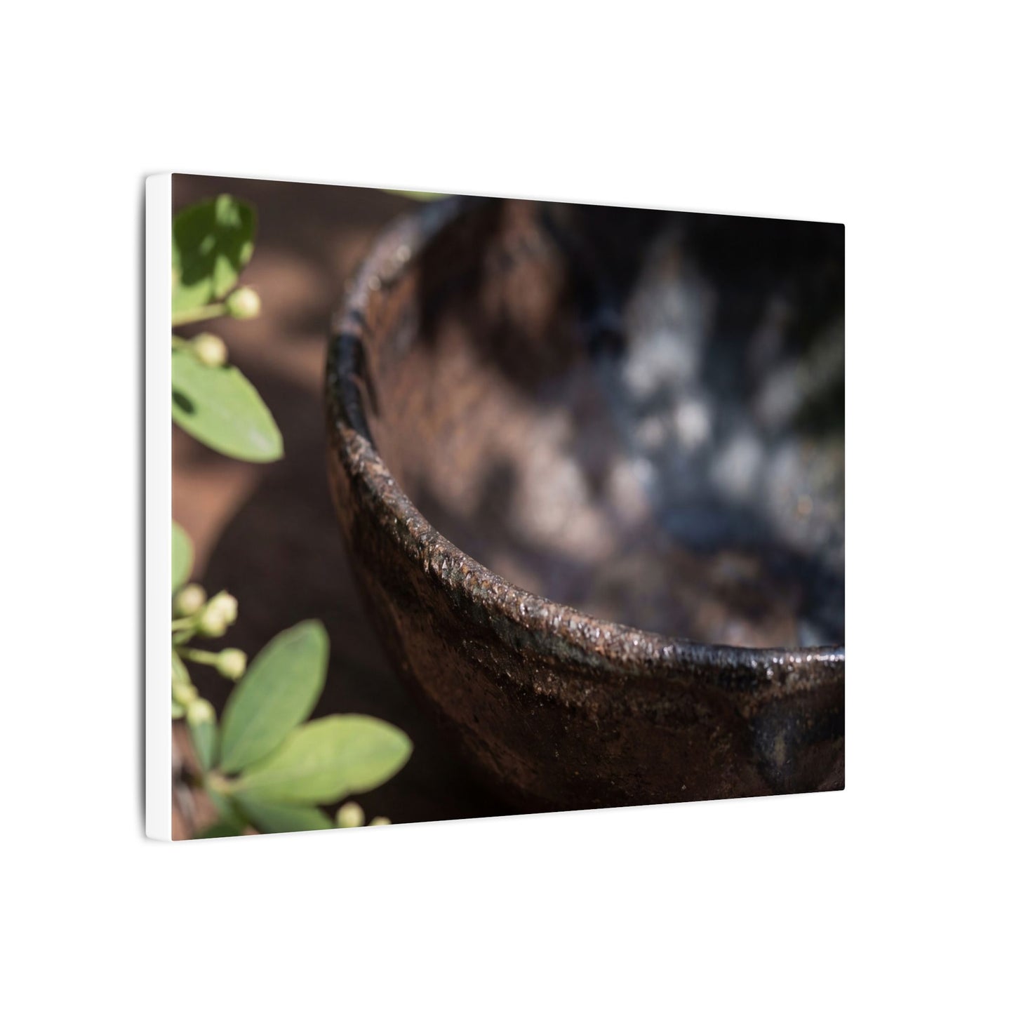 Ceramic Bowl Shadow Zen Canvas Art | Moody Dark Japandi Art