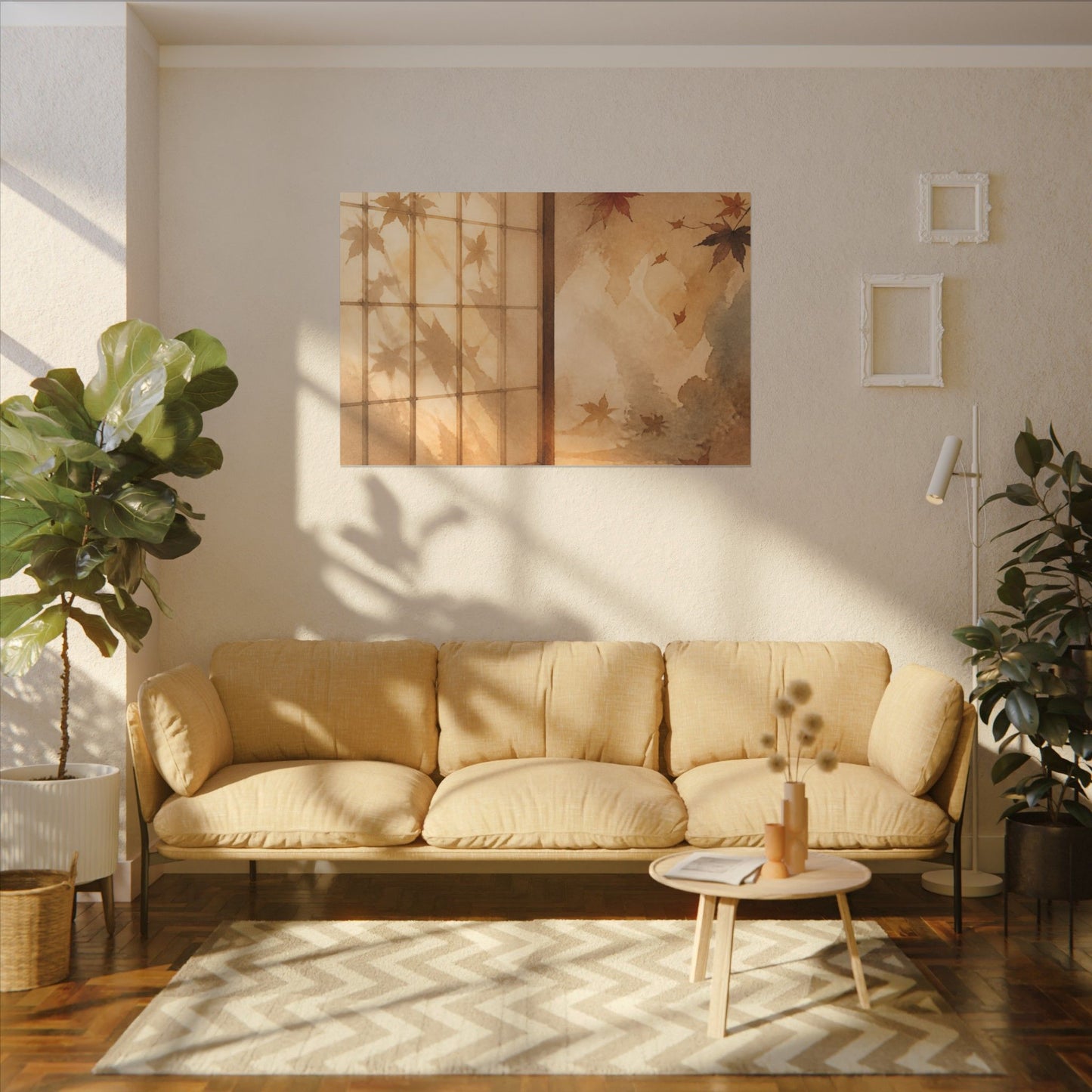 Candlelight Shoji Screen Canvas Art - Japandi Ma