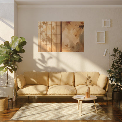 Candlelight Shoji Screen Canvas Art - Japandi Ma