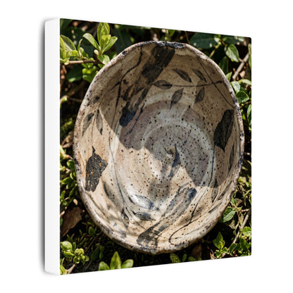 Elegant Ceramic Bowl Canvas Art - Japanese Pattern Japandi