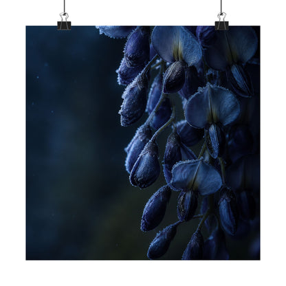Wisteria Shadow Zen Wall Art Print | Sophisticated Dark Japandi Art